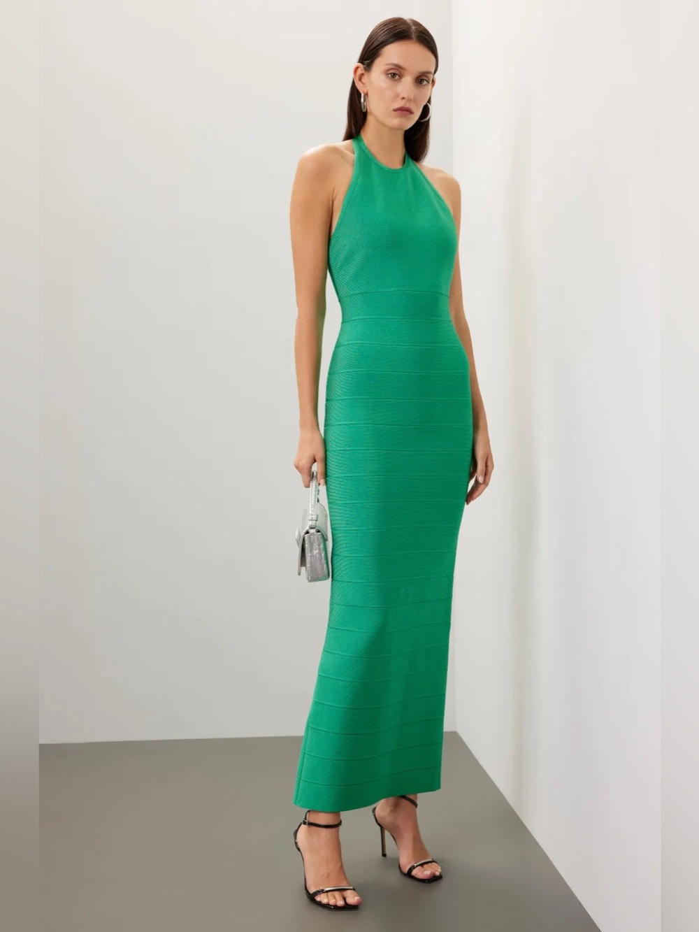 *Flawed RTR Herve Leger Halter Bandage Gown (0523)